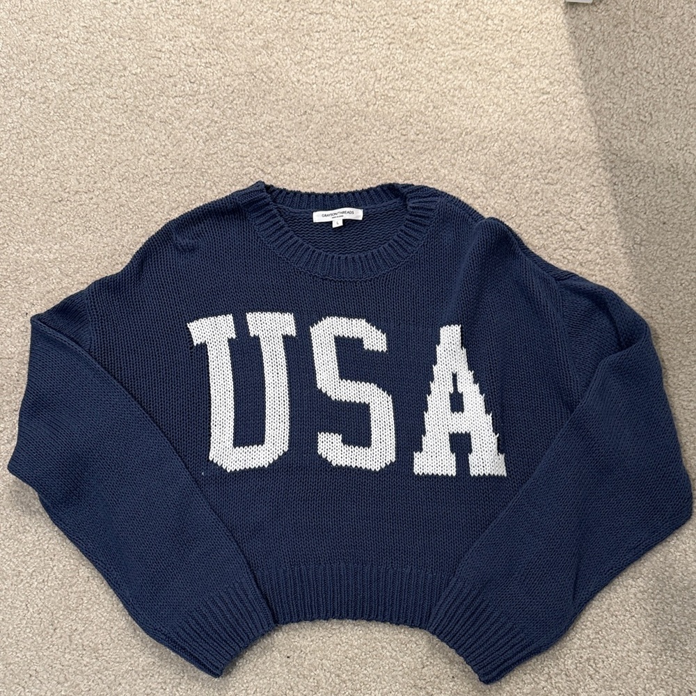 Grayson Threads Navy Blue USA Sweater
